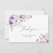 Minimale lila wildbloemen, brutaal dank u uw kaart (Voorkant)