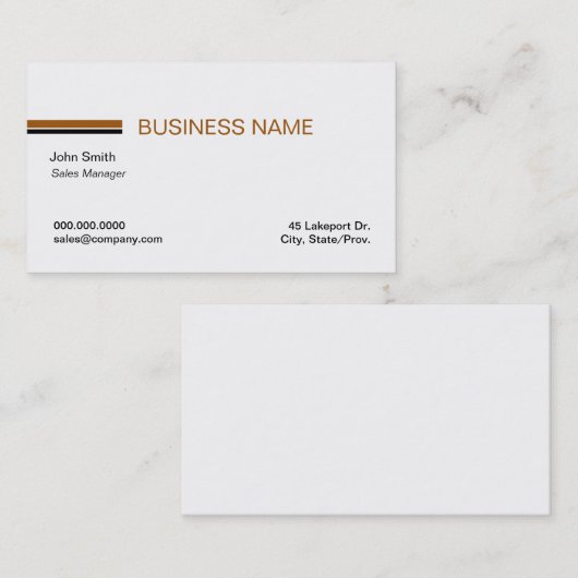 Minimale lineaire witte Visitekaartjes (Voorkant / Achterkant)