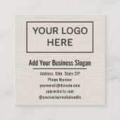 Minimale Linen Vierkante QR Code Social Media Visitekaartje (Voorkant)