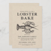 Minimale Lobster Bake  Style Invite Kaart (Voorkant / Achterkant)