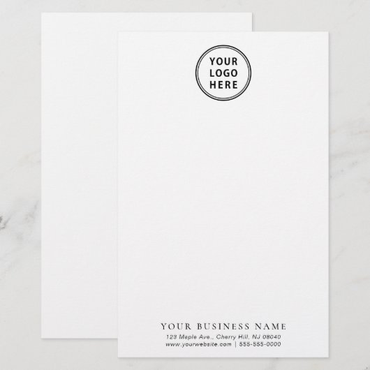 Minimale Logo bedrijf Briefpapier (Voorkant / Achterkant)
