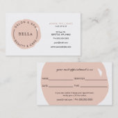 Minimale Logo Blush Salon en Spa afspraakkaart Afsprakenkaartje (Voorkant / Achterkant)