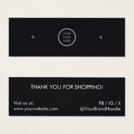 Minimale Logo Branded Zwart Oorbel Sieraden Displa Mini Visitekaartjes