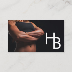 Minimale Logo en Photo Fitness Trainer Standaard Visitekaartje