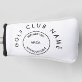 Minimale Logo Golf Club en naam Golfheadcover (Voorkant)