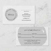 Minimale Logo Grijze Salon- en Spa-afsprakenkaart Afsprakenkaartje (Voorkant / Achterkant)