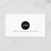 Minimale Logo Instagram Twitter Handle Black White Visitekaartje (Achterkant)