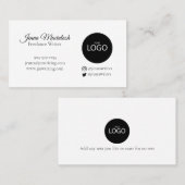 Minimale Logo Instagram Twitter Handle Black White Visitekaartje (Voorkant / Achterkant)