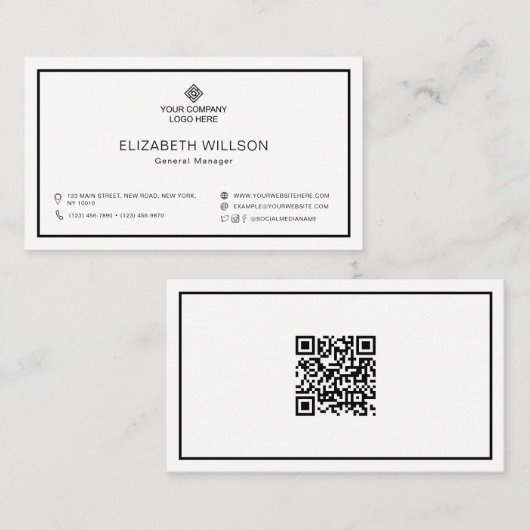 Minimale Logo-kwaliteitscode voor zwart-wit Lijst Visitekaartje (Voorkant / Achterkant)