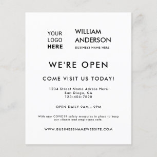 Minimale Logo Modern White Grand Opening Flyer