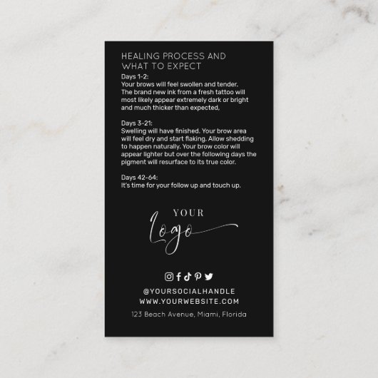 Minimale Logo Ombre Powder Brow na de Intel Health Visitekaartje (Achterkant)