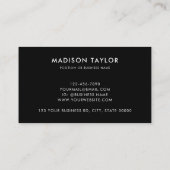 Minimale Logo QR Code Basic Black van Custom Compa Visitekaartje (Achterkant)