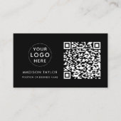 Minimale Logo QR Code Basic Black van Custom Compa Visitekaartje (Voorkant)