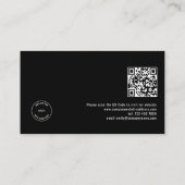 Minimale Logo QR-code fotografie Studio Black Visitekaartje (Achterkant)