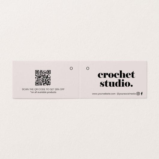 Minimale Logo QR-code gevolgd door Label Kaart han (Buitenkant ongevouwen)
