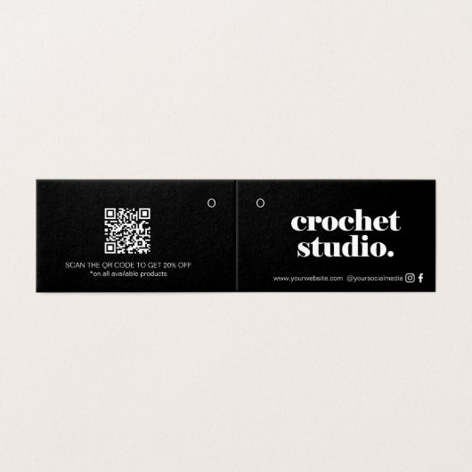 Minimale Logo QR-code gevolgd door Label Kaart han (Buitenkant ongevouwen)