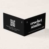 Minimale Logo QR-code gevolgd door Label Kaart han (Buitenkant)