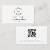 Minimale Logo QR-code voor hotels Alle kleuren Visitekaartje (Voorkant / Achterkant)