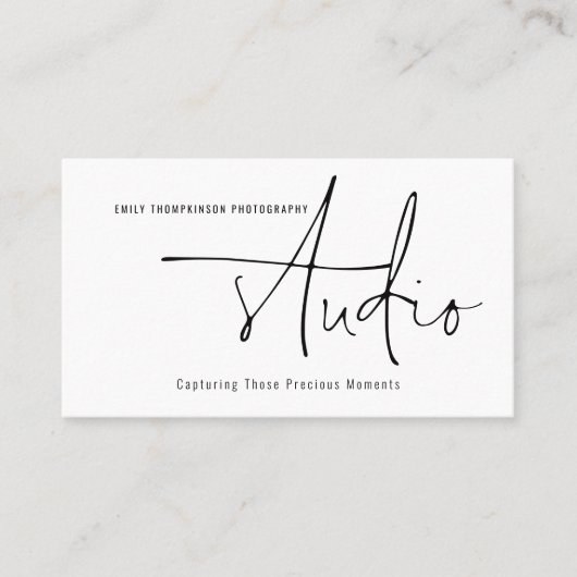 Minimale Logo QR-codefotografie Studio Visitekaartje (Voorkant)