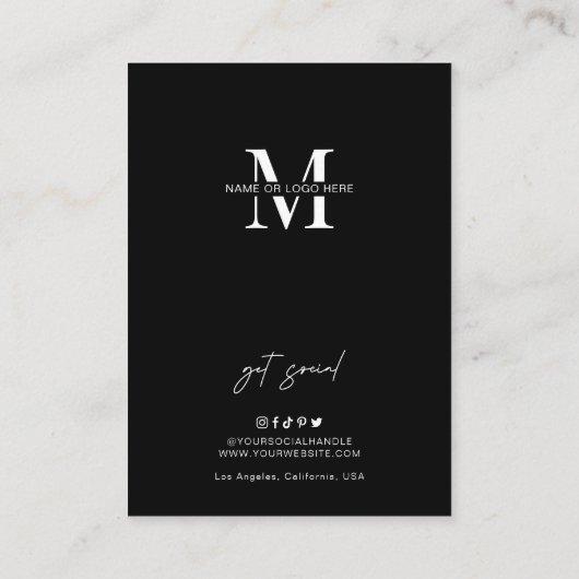 Minimale Logo-salon voor clientrecordformulier Visitekaartje (Achterkant)