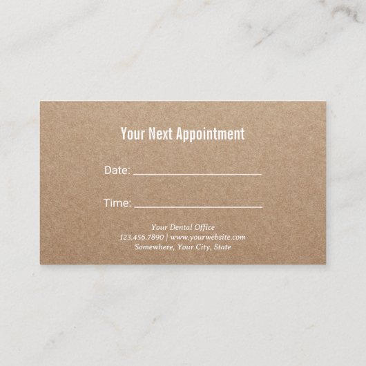 Minimale Logo tandheelkundige tandheelkundige tand Afsprakenkaartje (Achterkant)