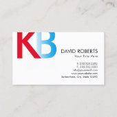 Minimale Logo van Monogram Blauw en Rode Tekst Visitekaartje (Achterkant)