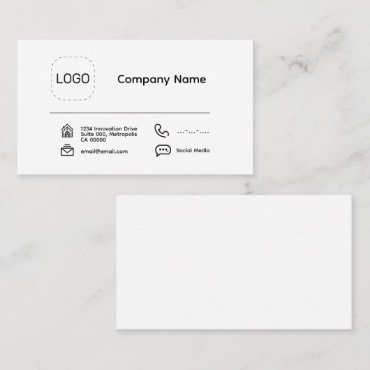 Minimale Logo Visitekaartje (Voorkant / Achterkant)