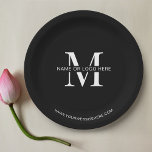 Minimale Logo voor bedrijfsevenementen op maat - z Papieren Bordje<br><div class="desc">Creëer gepersonaliseerde bedrijfs borden die dit moderne bedrijfsgebeurtenisdocument gebruiken borden ontwerp. Met een eenvoudig zwart-wit ontwerp,  met ruimte voor uw logo of monogram,  bedrijfsnaam en website,  de perfecte aanraking met uw bedrijfscocktailparty,  lanceringsevenement of dinerfunctie.</div>