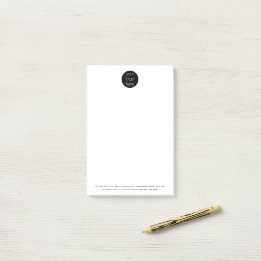 Minimale Logo voor professionele bedrijven Post-it® Notes (Op bureau)