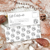 Minimale logo voor zwart-wit cadeaucertificaat