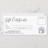 Minimale logo voor zwart-wit cadeaucertificaat (Voorkant)