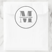 Minimale Logo voor zwart-wit monogram op maat Ronde Sticker (Tas)