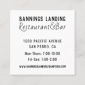 Minimale Logo zwarte en witte vierkant Vierkante Visitekaartje (Achterkant)