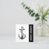 Minimale Logo zwarte en witte vierkant Vierkante Visitekaartje (Staand voorkant)