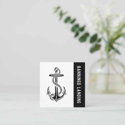 Minimale Logo zwarte en witte vierkant Vierkante Visitekaartje (Staand voorkant)