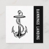 Minimale Logo zwarte en witte vierkant Vierkante Visitekaartje (Voorkant)