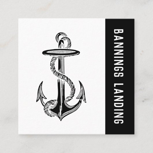 Minimale Logo zwarte en witte vierkant Vierkante Visitekaartje (Voorkant)