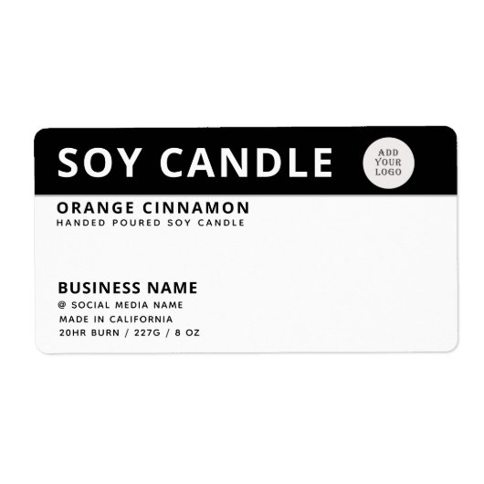 Minimale logo zwarte witte zige kaars etiket (Voorkant)