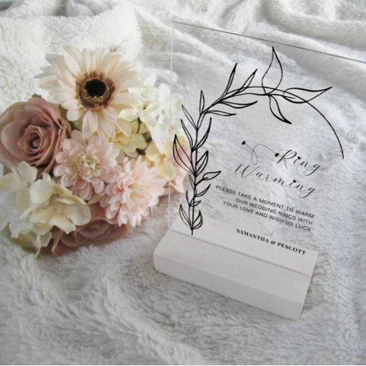 Minimale loof boog ringen opwarming bruiloft acryl bord