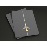 Minimale luchtvaart flyer<br><div class="desc">Minimalistische Luchtvaartvlieger met gouden vliegtuigvector afbeelding.</div>
