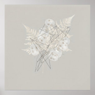 Minimale Lunaria-varen geometrische lijnkunstposte Poster