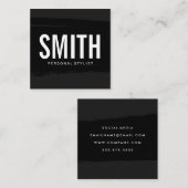 Minimale lux Executive Black geborsteld Vierkante Visitekaartje (Voorkant / Achterkant)