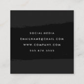 Minimale lux Executive Black geborsteld Vierkante Visitekaartje (Achterkant)
