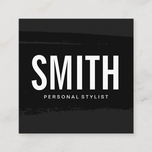 Minimale lux Executive Black geborsteld Vierkante Visitekaartje (Voorkant)