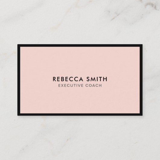 Minimale Luxale Boutique Black/Blush Pink Visitekaartje (Achterkant)