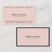 Minimale Luxale Boutique Black/Blush Pink Visitekaartje (Voorkant / Achterkant)
