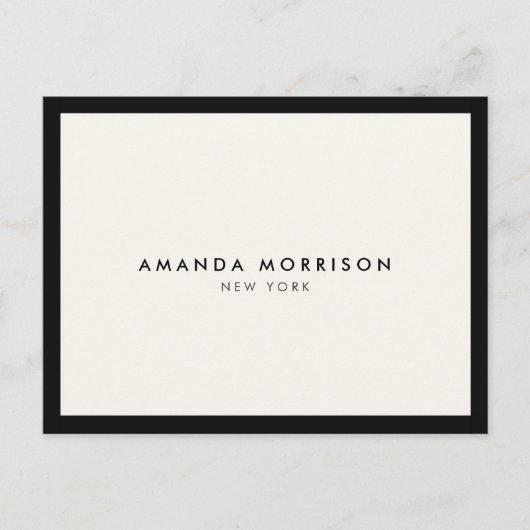 Minimale Luxale Boutique Black/Ivory Briefkaart (Voorkant)