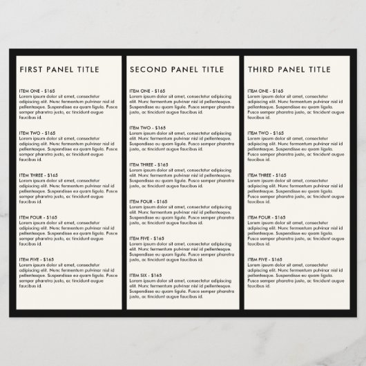 Minimale Luxale Boutique Black/Ivory Brochure (Achterkant)