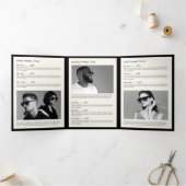 Minimale Luxale Boutique Black/Ivory Brochure Drieluik Kaart (Binnen)