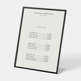 Minimale Luxale Boutique Black/Ivory Reclamebord Met Voetstuk